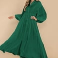 thumbnail image 4 of Women's Casual Long Sleeve Buttoned Loose Solid Color Long Version Shirt Dress Women S Summer Dress Shirt Dress with Belt Dress Ruffles Women Dress Sleeveless Summer Business Clothes for Women Womens, 4 of 5