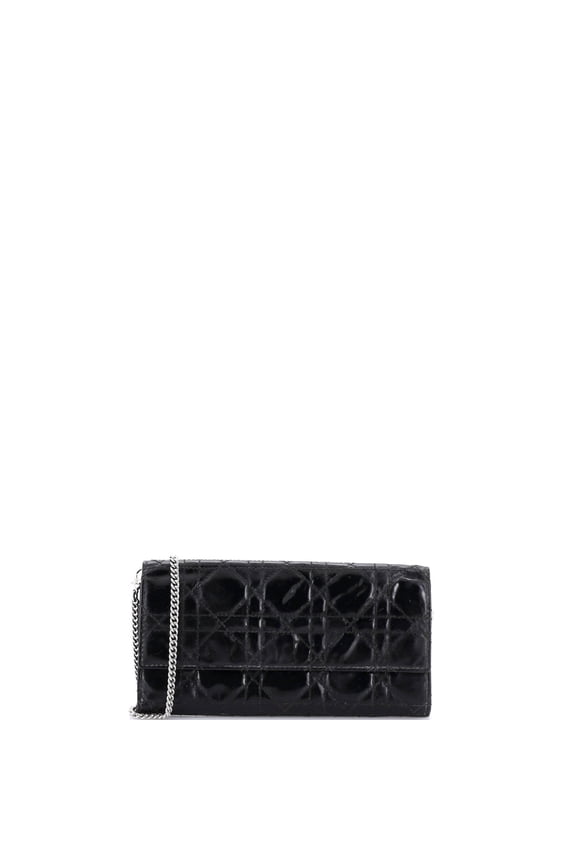 Pre-Owned Lady Dior Croisiere Chain Wallet Cannage Quilt Patent By Rebag