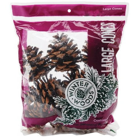 - Winter Woods Ponderosa Pine Cones, 8 per pkg, Natural
