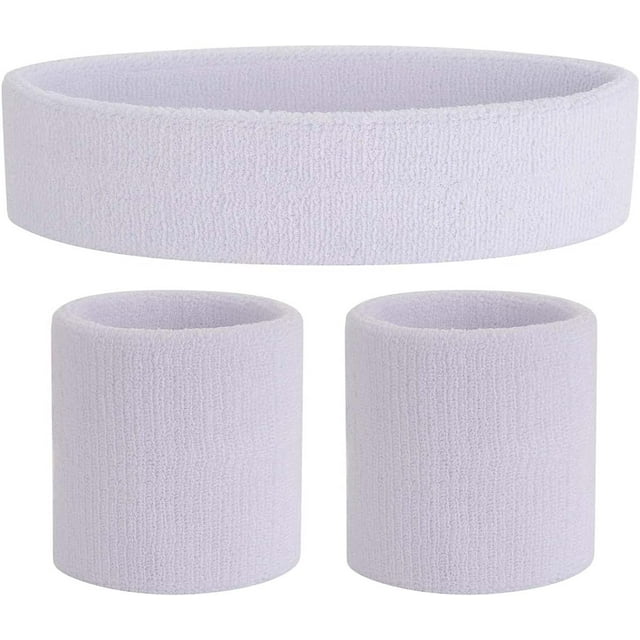 ONUPGO Juego de muñequeras deportivas, muñequeras, muñequeras de tela de rizo, muñequeras, muñequeras, diademas que absorben la humedad, banda para la cabeza que absorbe el sudor
