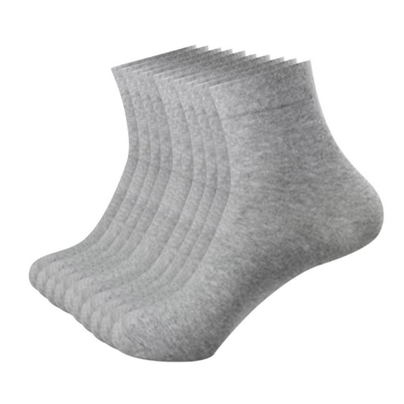 Cyglowse Cotton Men's Breathable Quarter Thin Ankle High Socks - Comfort Cool Soft 10 Pairs Gray One Size