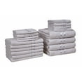 thumbnail image 4 of Dewall Maisons Light Grey 18-Piece Towel Set, Soft & Absorbent Cotton - Ideal For Everyday Use - Includes 4 Bath Towels, 6 Hand Towels, 8 Washcloths - Stylish Bathroom Essentials, 4 of 15
