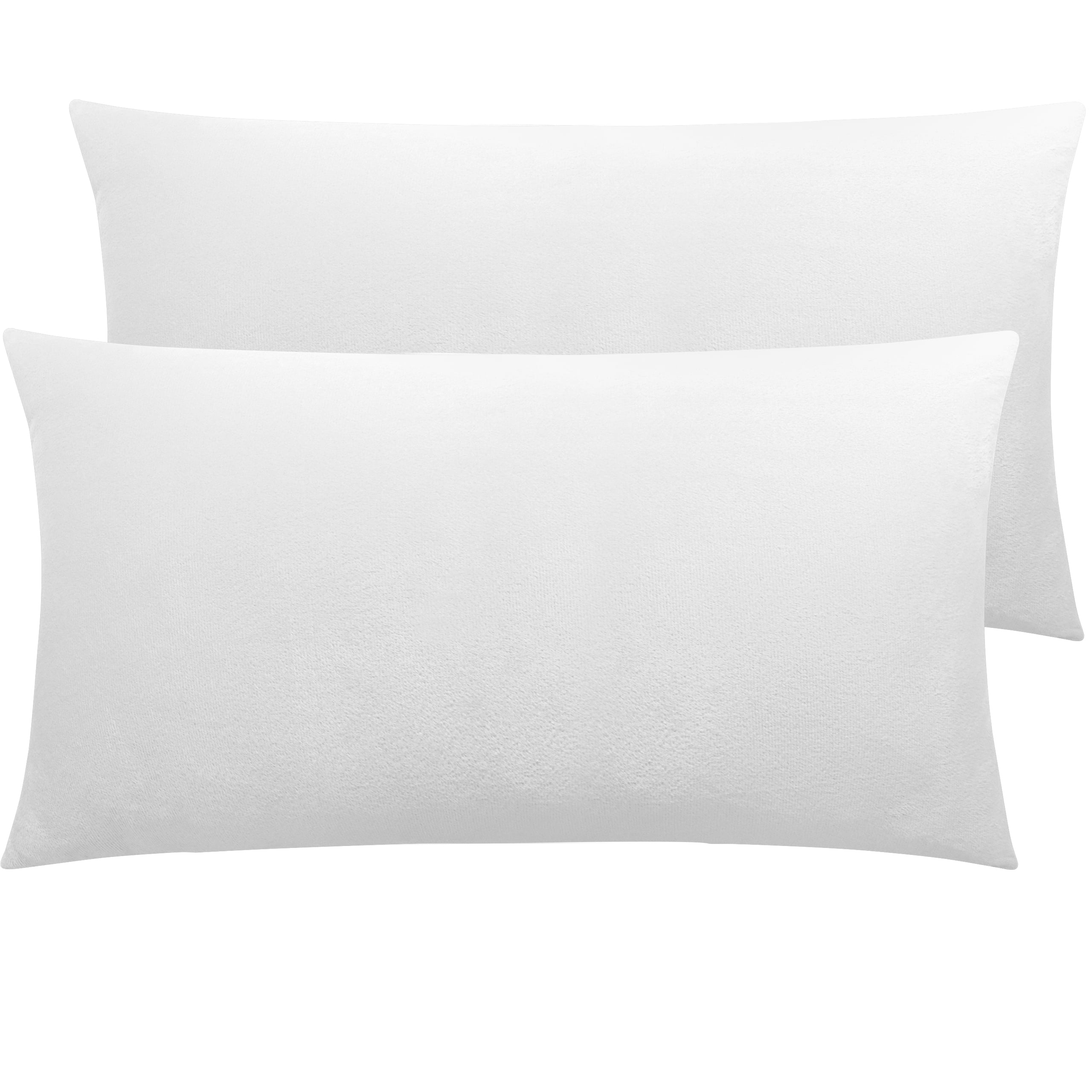 NT Bay 2 Pack Velvet King Pillowcases, Super Soft and Cozy Luxury Solid