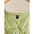 thumbnail image 3 of Blusa Corta Verde Con Volantes, Encaje Floral Y Cuello Cuadrado, 3 of 30