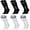 3pairs Black+3pairs White, variant on 6 Pairs Kids Soccer Socks Striped Knee High Tube Socks Football Uniform Sports Socks for Boys Girls 6-12 Years Old (6pairs-multicolor)