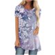 thumbnail image 1 of Camiseta de Cuello Redondo de Manga Corta de Raglan Impresa Casual para Mujeres con Espalda Corta Delantera Larga, 1 of 5