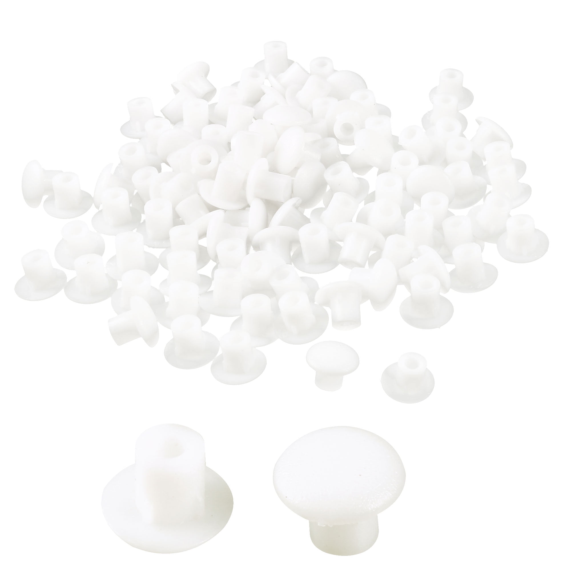 Uxcell Cabinet Decor Hole Blanking Cover Plugs Plastic White 100 Pack