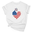 thumbnail image 2 of Womens Summer Tops American Flag Patriotic T Shirt for Women 4th of July Graphic Tees Tops Casual Summer Short Sleeve T-Shirts New White L, 2 of 5