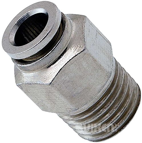 Nickel Plated Brass Air Fitting 1/4 PTC x 1/4 NPT Male Straight 10 Pack Air Ride 