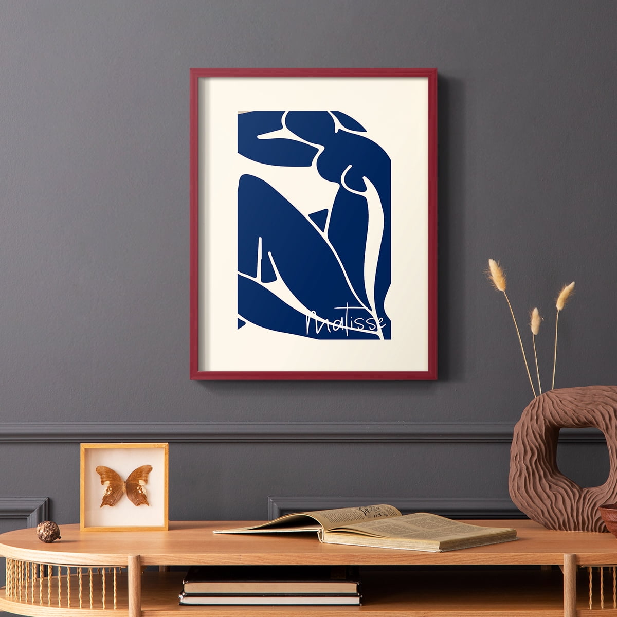 Matisse CCCIV - Red Framed Wall Art Print, Solid Wood Frame, 16 x 20 Framed Print, Ready to Hang