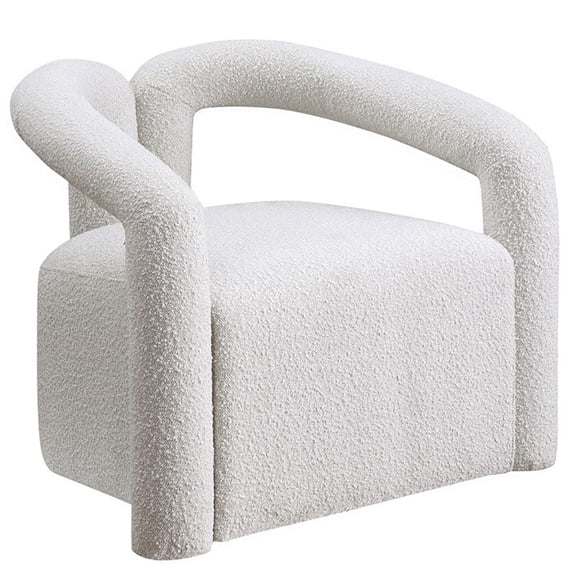 Pemberly Row Modern / Contemporay Cream Boucle Fabric Arm Chair