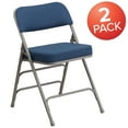 thumbnail image 3 of Flash Furniture 2 Pack HERCULES Series Premium Curved Triple Braced & Double Hinged Navy Fabric Metal Folding Chair, 3 of 14