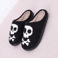 thumbnail image 2 of Divertidas Con Punta Cerrada Térmicas Esqueleto Calavera Peludas Felpa Halloween Cómodas Antideslizantes para Interior, 2 of 9