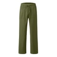 thumbnail image 5 of Boys' Linen Pull-On Casual Pants Loose Fit Straight Leg Pants for Kids Elastic Drawstring Waist Summer Beach Pants, 5 of 5