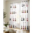 thumbnail image 5 of Music Sheer Curtains 63 Inch Length 2 Panels Set for Living Room/Bedroom, Red Beige Guitar Modern Art Kitchen Curtains with Grommet Semi-Sheer Curtains Drapes Voile Window Treatments 42"x63"x2, 5 of 7