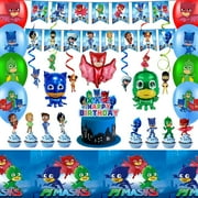 PJ Masks Birthday Party Supplies,36 Pcs PJ Masks Party Decorations set - PJ Masks Balloons Banners Spiral Decorations Cake Toppers etc PJ Masks Birthday Decorations for Girls/Boys