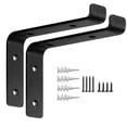thumbnail image 1 of Soportes de estante de pared de metal con tornillos Tubos de expansión Soporte de tablilla retro, 30x4x15cm 2 piezas AweSitey HA002231-01B, 1 of 7