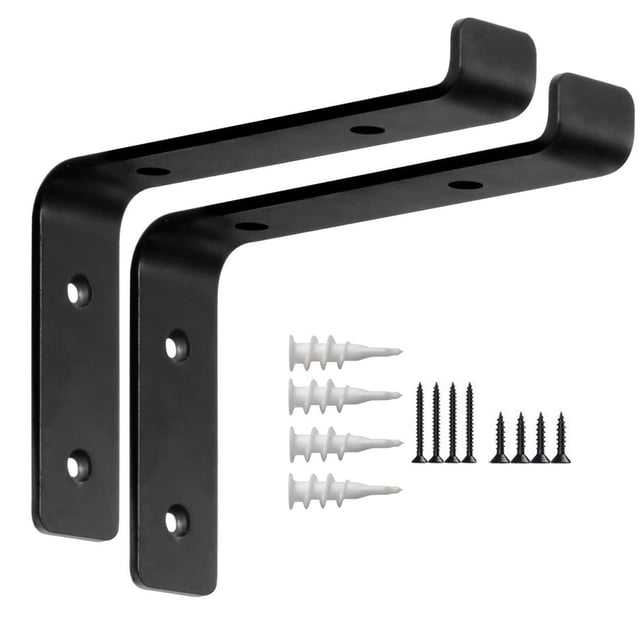 Soportes de estante de pared de metal con tornillos Tubos de expansión Soporte de tablilla retro, 30x4x15cm 2 piezas AweSitey HA002231-01B