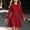Red, variant on Girls Trendy Ribbed Dresses Casual Flared Long Sleeve Crewneck Flowy Kids Fall Winter Dresses Red 12