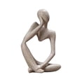 thumbnail image 4 of The Thinker Statue - Sandstone Resin Abstract Sculpture for Home & Office Decor, Desktop Bookshelf Collectible Figurine, Elegant Housewarming Gift Idea, 4 of 5
