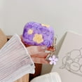 thumbnail image 4 of Compatible with Airpods Pro Case with Floral Keychain,Cute Colorful Retro Oil Painting Flower Pattern Design,Soft TPU Smooth Shockproof Charging Case for AirPod Pro for Girls Women-Purple, 4 of 7