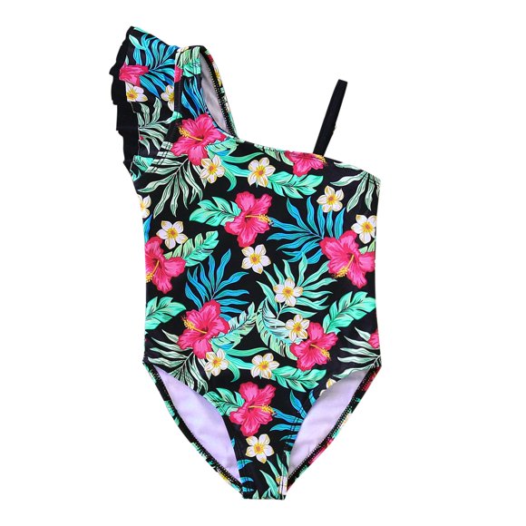 Girls Swimsuit One Piece Cute Swimwear Family Matching Set Mommy Me Family Bikini Matching Sets Summer Beach Girls Bathing Suit Blue 10-12 Years
