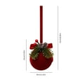 thumbnail image 3 of Nordic Christmas Bell Ornaments - Red Flocked Hanging Bells with Bow & Santa Design for Christmas Tree Decorations, Indoor Outdoor Festival Party Decor, 3 of 6