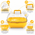 thumbnail image 4 of OANLKGI Small Pet Travel Carrier 10.83 x 8.66 IN Acrylic Viewing Panels Transparent Animal Transport Box Water Bottle and Carry Handle Portable Ventilated Pet Cage Pet Travel Yellow, 4 of 5