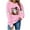 Pink, variant on Women's Long Sleeve Sweatshirt, Round Neck Loose Pullover, Printed Casual Top for Everyday Wear, Check Size Chart for Fit