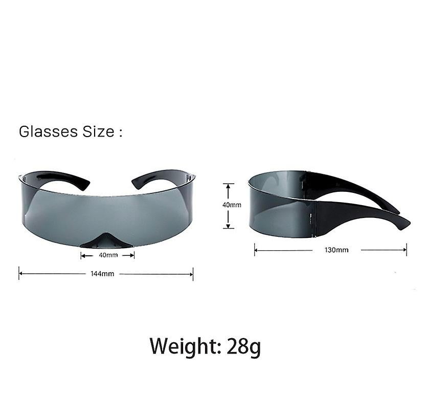 Lunettes Soleil Visière Cyclope Lunettes Futuristes Cyberpunk - Lot De 2, Style Unique Coloré Protection UV400 Style