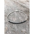thumbnail image 2 of Black Diamond 2.5mm Rondelle Shape Faceted Cut Beads 7 inch Silver Plated Clasp Bracelet for men, women, unisex. Link Chain Stacking Bracelet.|LINK_00963, 2 of 4