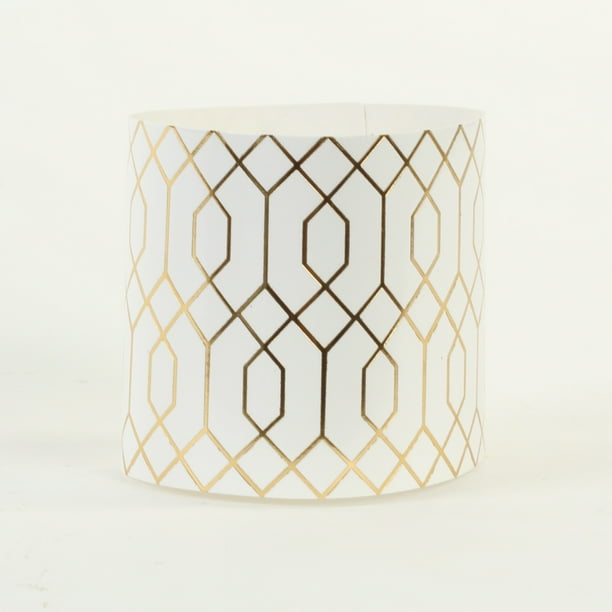 Koyal Wholesale Disposable Napkin Rings , Gold Geometric Hexagon