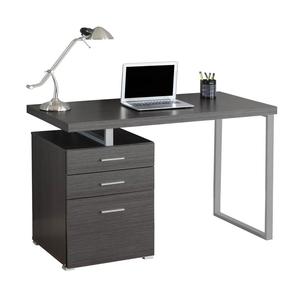 Monarch Specialties Left/Right Contemporary Office Computer Desk, Gray