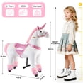 thumbnail image 3 of DEYGIA Unicorn Ride on Toys, Mechanical Cycle Walking Action Plush Animal, Max Load 187 lbs, 3 of 9