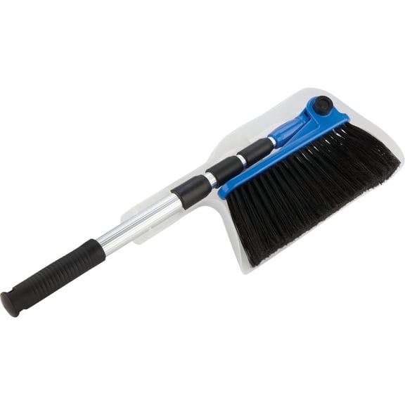 NOBRAND Adjustable Broom and Dustpan Set - Collapsible Handle, 52 In, Soft Bristles, Black