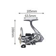 thumbnail image 3 of Carrete de pesca 1 señuelo de metal 15 kg Max Drag 3+ rodamientos Spinning Wheel Gear (DA2000) Sywqhk Para Estrenar, 3 of 9