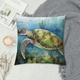 thumbnail image 2 of JEUXUS  Throw Pillow Cover Sea Turtle Ocean Theme Nautical Animal Underwater Marine Plants Seaweed Pattern Wildlife Decor Lumbar Pillow Case Cushion for Sofa Couch Bed Standard Queen, 2 of 5