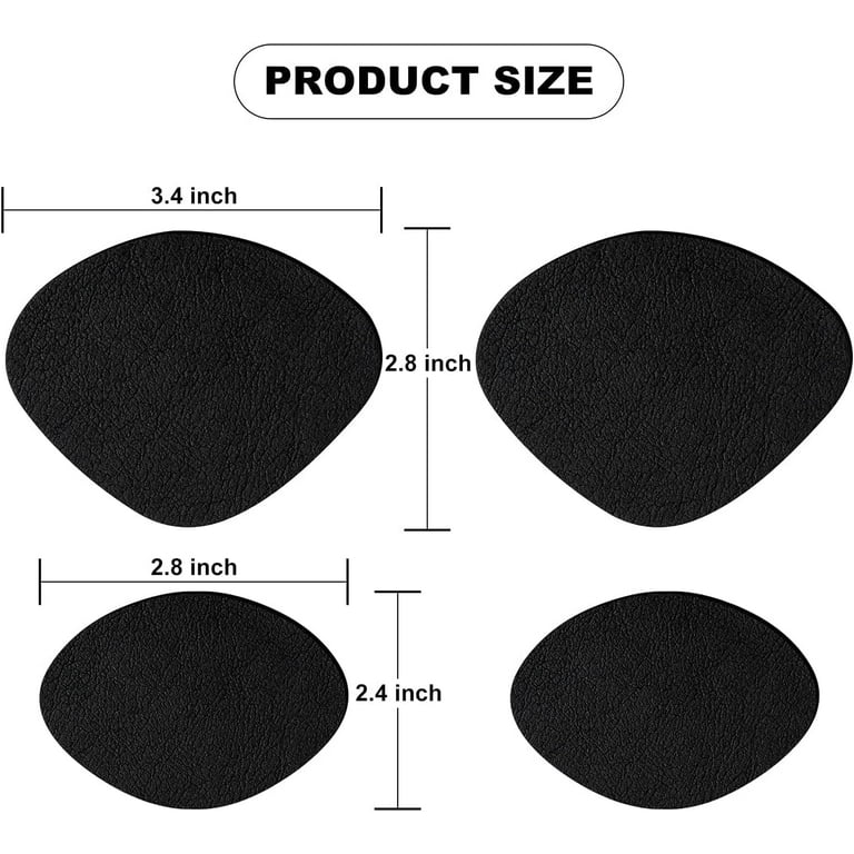 HTZNHXT 8Pair Shoe Hole Repair Pads, Self-Adhesive, Microfiber Leather,  Black, 4Pair Large and 4Pair Small