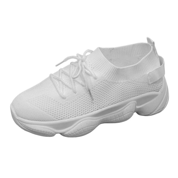 Fsqjgq Mesh Sneakers Women Lace Up Walking Shoes Thick Bottom Slip On Sneaker Outdoor Casual Hiking Shoe