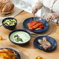 thumbnail image 6 of vancasso 16 Pieces Dinnerware Sets, Stoneware Plates and Bowls Set for 4, Blue Dish Set, 4 Different Patterns, 6 of 11