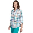 thumbnail image 3 of Alfred Dunner Womens Plaid Knit Button Front Top, 3 of 4