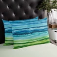 thumbnail image 4 of Blue Green Throw Pillow Cover 24 x 36 Inch Decorative Pillow Cover Gradient Watercolor Modern Abstract Art Lumbar Pillowcase Seasonal Rectangle Cushion Case for Couch Sofa Bed Living Room, 4 of 7