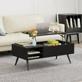 thumbnail image 2 of FDW Lift Top Coffee Table with Storage Shelf Hidden Compartment,Black, 2 of 8