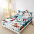 thumbnail image 4 of Feelyou Kawaii Snowman Bed Sheets, Christmas Festival King Sheets, Winter Squirrel Animal Sheet Set, Lightweight Room Decor, 4pcs, 4 of 7