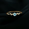 thumbnail image 3 of Rosec Jewels Natural Aquamarine and Diamond Ring - Leaf Inspired Promise Ring for Women - Ready to Gift for Valentines Day, 10K Yellow Gold, US 11.50, 3 of 6