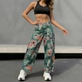 thumbnail image 6 of VBVC Women's Floral Paisley Print Barrel Jeans , High Waisted Denim Pants For Women,Ladies' Baggy Washed Trousers with Pockets,Navy,S-2XL, 6 of 10