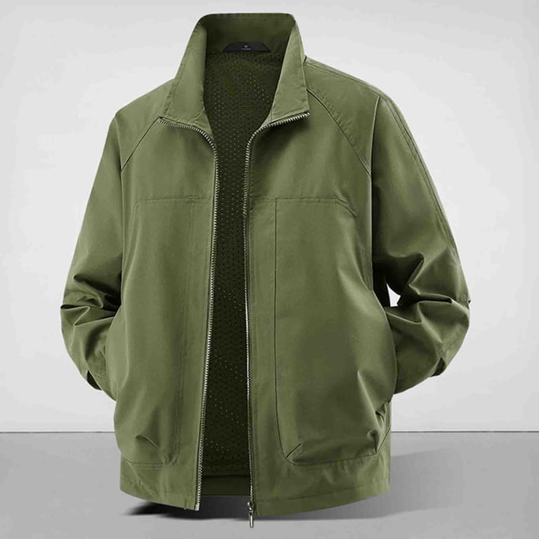 ju樣XL JUUYY Men's Outdoor Jacket Casual Lightweight Full Zip Stand