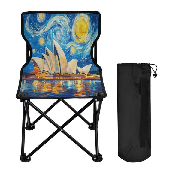 BZSMCE Camping Chairs Modern Starlit Symphony Pattern Folding chair
