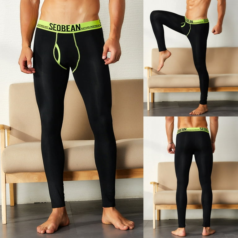 Men's Thermal Compression Pants Fleece Running Athletic Sports Tights  Cycling Resistant Leggings Cold Winter Biker Base Layer Bottoms
