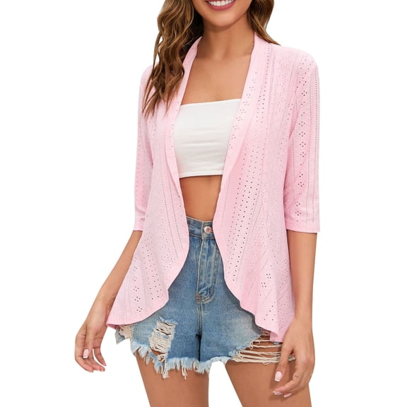 Durtebeua Long Sleeve Casual Soft Drape Fall Cardigan Lightweight Cardigans For Women